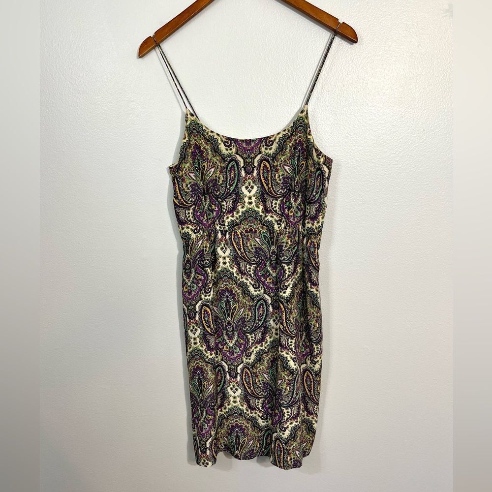 J. Crew‎ Paisley Print Silk Spaghetti Strap Dress